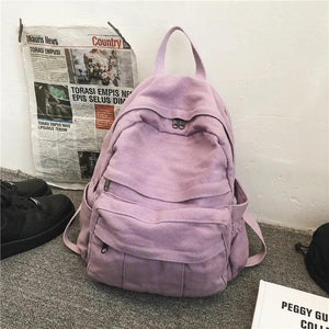 Girls Backpack Women Soft Fabric Bookbags Student Schoolbag Canvas Bag