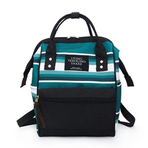 Striped Mummy Bag Multi-Function Maternal and Child Package Backpack