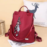 Female Oxford Cloth Backpack Large Capacity Print Bag