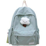 Waterproof Nylon Women School Backpack Large Solid Girls Travel Bag