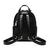 Student Shoulder Bag Double Zipper Rivets Backpack