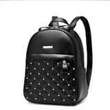 Student Shoulder Bag Double Zipper Rivets Backpack