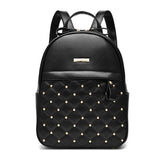 Student Shoulder Bag Double Zipper Rivets Backpack