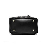 Student Shoulder Bag Double Zipper Rivets Backpack