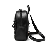 Student Shoulder Bag Double Zipper Rivets Backpack