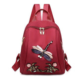 Flowers Hand Embroidery Women Backpacks Shoulder Bags School Bags