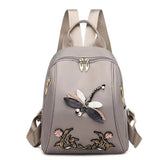 Flowers Hand Embroidery Women Backpacks Shoulder Bags School Bags