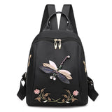 Flowers Hand Embroidery Women Backpacks Shoulder Bags School Bags