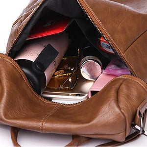 Stylish PU Leather Backpack for Teenage Girls