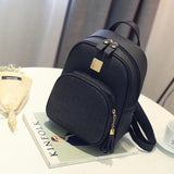 Women Backpack PU Leather Tassel Schoolbag for Teenager Girls Female