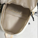 Women Canvas Students Backpack Leisure Rucksack School Bag Solid College Female