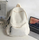 Women Canvas Students Backpack Leisure Rucksack School Bag Solid College Female