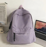 Women Canvas Students Backpack Leisure Rucksack School Bag Solid College Female