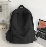 Women Canvas Students Backpack Leisure Rucksack School Bag Solid College Female