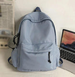Women Canvas Students Backpack Leisure Rucksack School Bag Solid College Female