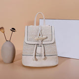 Stylish Women Straw Backpack Shoulder Messenger Bags for Summer Beach Travel