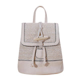 Stylish Women Straw Backpack Shoulder Messenger Bags for Summer Beach Travel