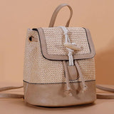 Stylish Women Straw Backpack Shoulder Messenger Bags for Summer Beach Travel