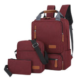 3pcs Canvas Laptop Backpacks Set for Travel School College Large