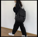 Student Nylon Shoulder Schoolbag Backpack for Women Large Capacity Bag