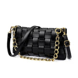 NEWDISCVRY Crossbody Bags For Women Woven Handbags PU Leather Flap