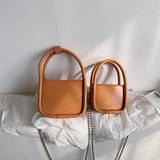 NEWDISCVRY Leather Shoulder Bag Chain Crossbody Mini Square Bag