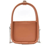 NEWDISCVRY Leather Shoulder Bag Chain Crossbody Mini Square Bag