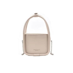 NEWDISCVRY Leather Shoulder Bag Chain Crossbody Mini Square Bag