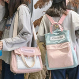 Canvas Patchwork Laptop Backpack Girls Shoulder Bag Student Schoolbag
