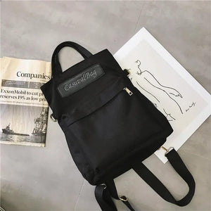 Canvas Patchwork Laptop Backpack Girls Shoulder Bag Student Schoolbag