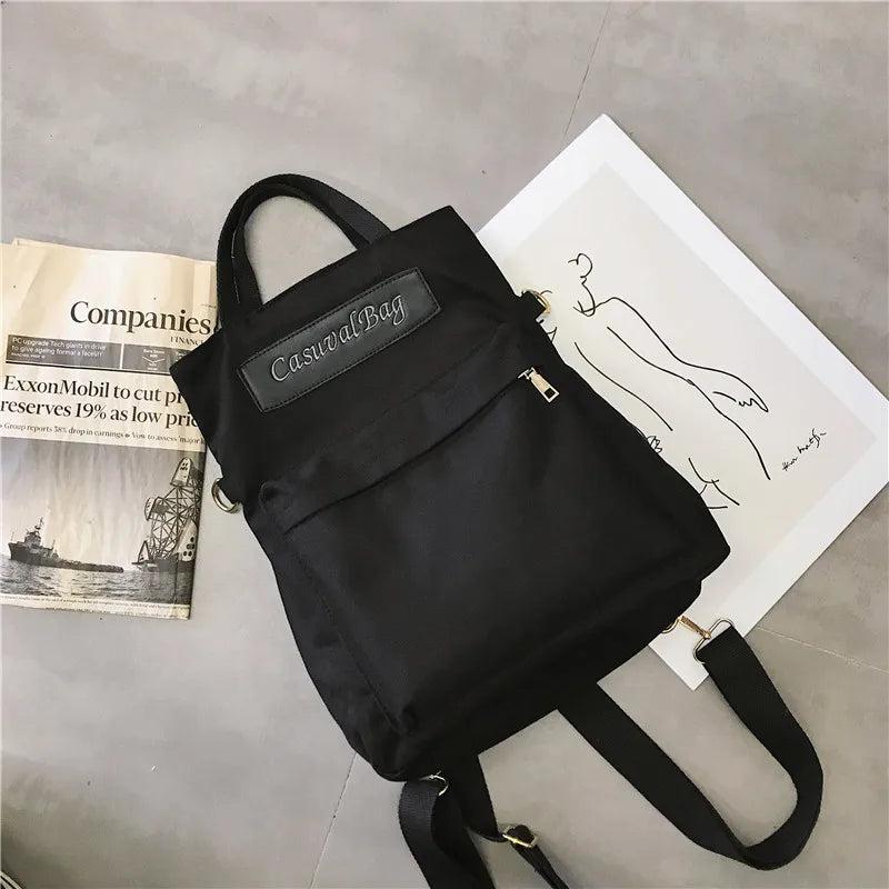 Canvas Patchwork Laptop Backpack Girls Shoulder Bag Student Schoolbag