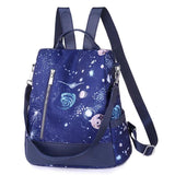 Waterproof Starry Sky School Backpack for Women