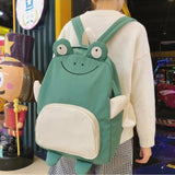 Frog Duck Backpack Women Schoolbag Nylon School Backpack
