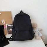 Solid Nylon Backpack for Travel College School Bag