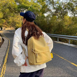 Solid Nylon Backpack for Travel College School Bag