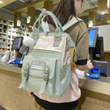 Women's Nylon School Bag Soft Handle Travel Backpacks