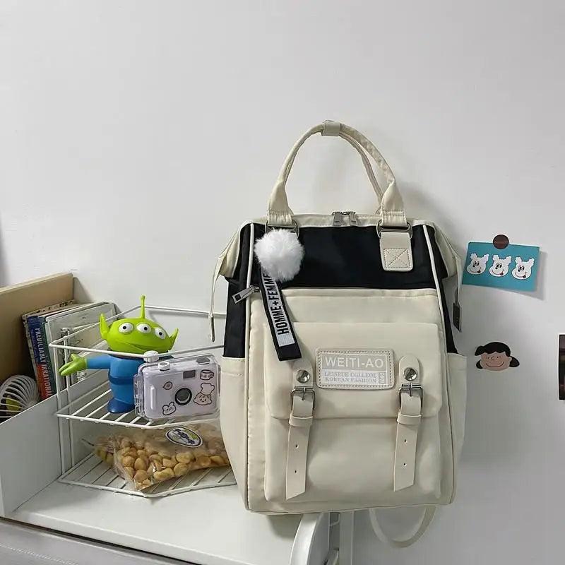 Women's Nylon School Bag Soft Handle Travel Backpacks