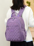 Purple Waterproof Nylon Fabric Women's Backpack