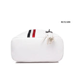 Retro Zipper Ladies Backpack PU Leather High School Bag for Youth