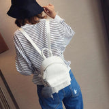 Mini PU Leather Backpack for Women Small Female Back Pack Girls Bagpack