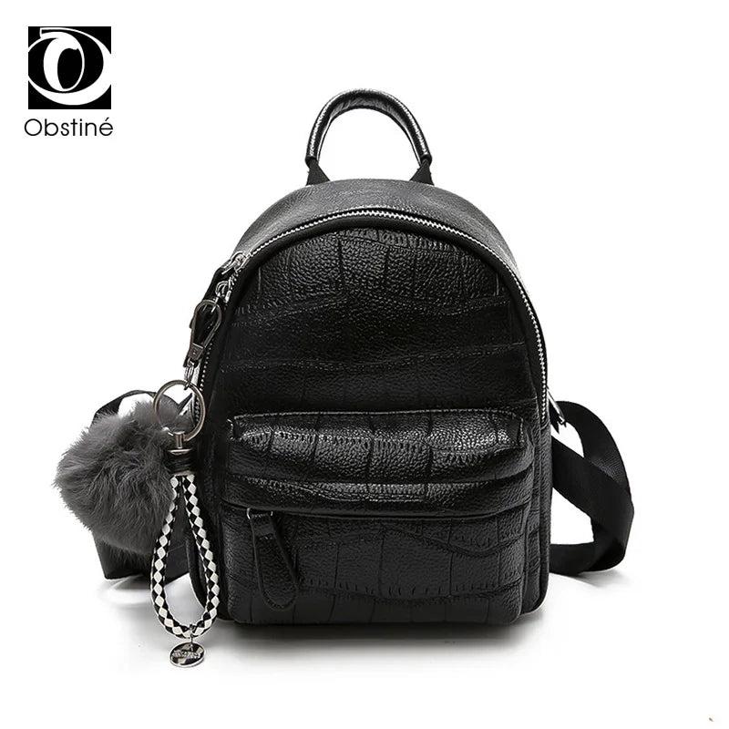 Mini PU Leather Backpack for Women Small Female Back Pack Girls Bagpack