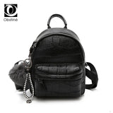 Mini PU Leather Backpack for Women Small Female Back Pack Girls Bagpack