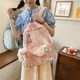 Qiaoduo Harajuku Gradient Women's Backpack Large Capacity Student School Bag