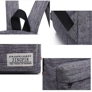 Gray Canvas Backpack 15inch Laptop College School Bag Rucksack