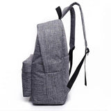 Gray Canvas Backpack 15inch Laptop College School Bag Rucksack
