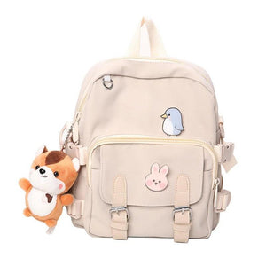 Qiaoduo Canvas Mini Backpack School Bag Shoulder Bag