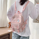 Qiaoduo Canvas Mini Backpack School Bag Shoulder Bag