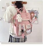 Qiaoduo Preppy Backpack Women Waterproof Candy Colors Backpacks