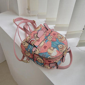 Jacquard Canvas Casual Backpack Women Bag