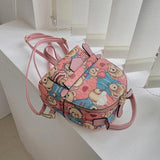 Jacquard Canvas Casual Backpack Women Bag
